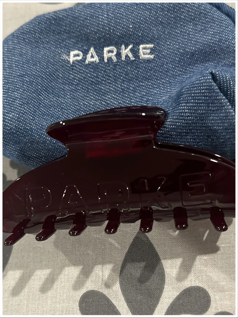 Parke Claw Clip on Holiday Drop Maroon NEW in BAG